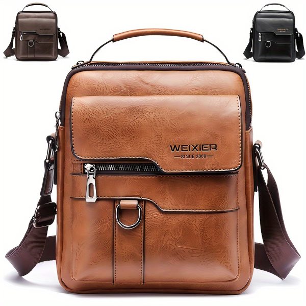 Men´s Small Crossbody PU Leather Brown  Bags