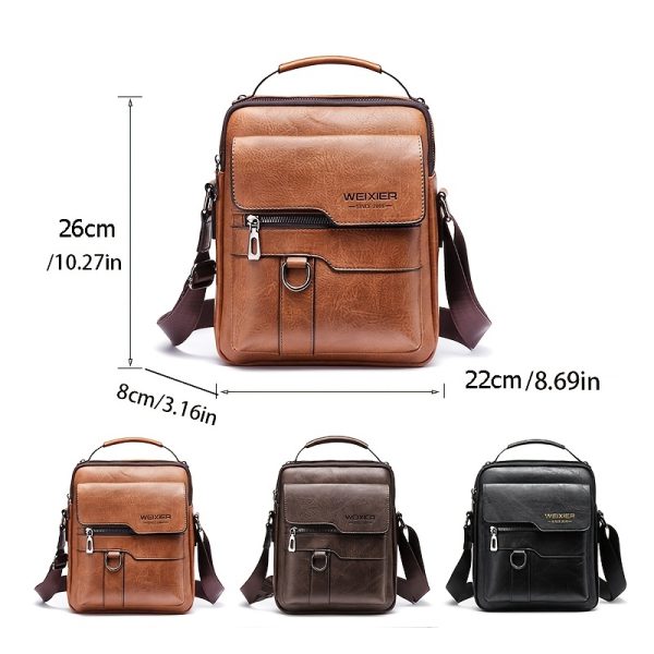 Men´s Small Crossbody PU Leather Brown  Bags - Image 2